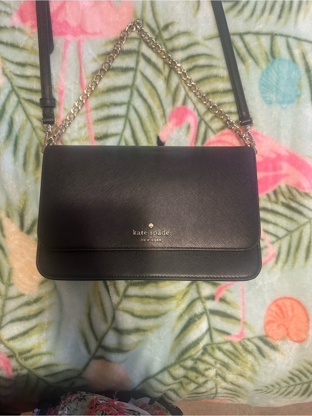 Kate Spade Madison Willow Medium Convertible Crossbody Bag Black Saffiano Leathe